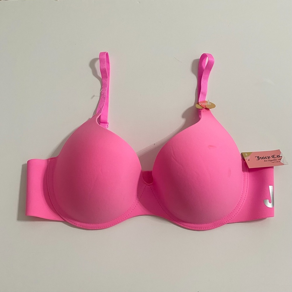 Juicy Couture Pink Bra Size 38C Lined Adjustable Underwire
